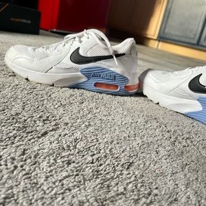 Nike Air Max! White with orange and blue accents.